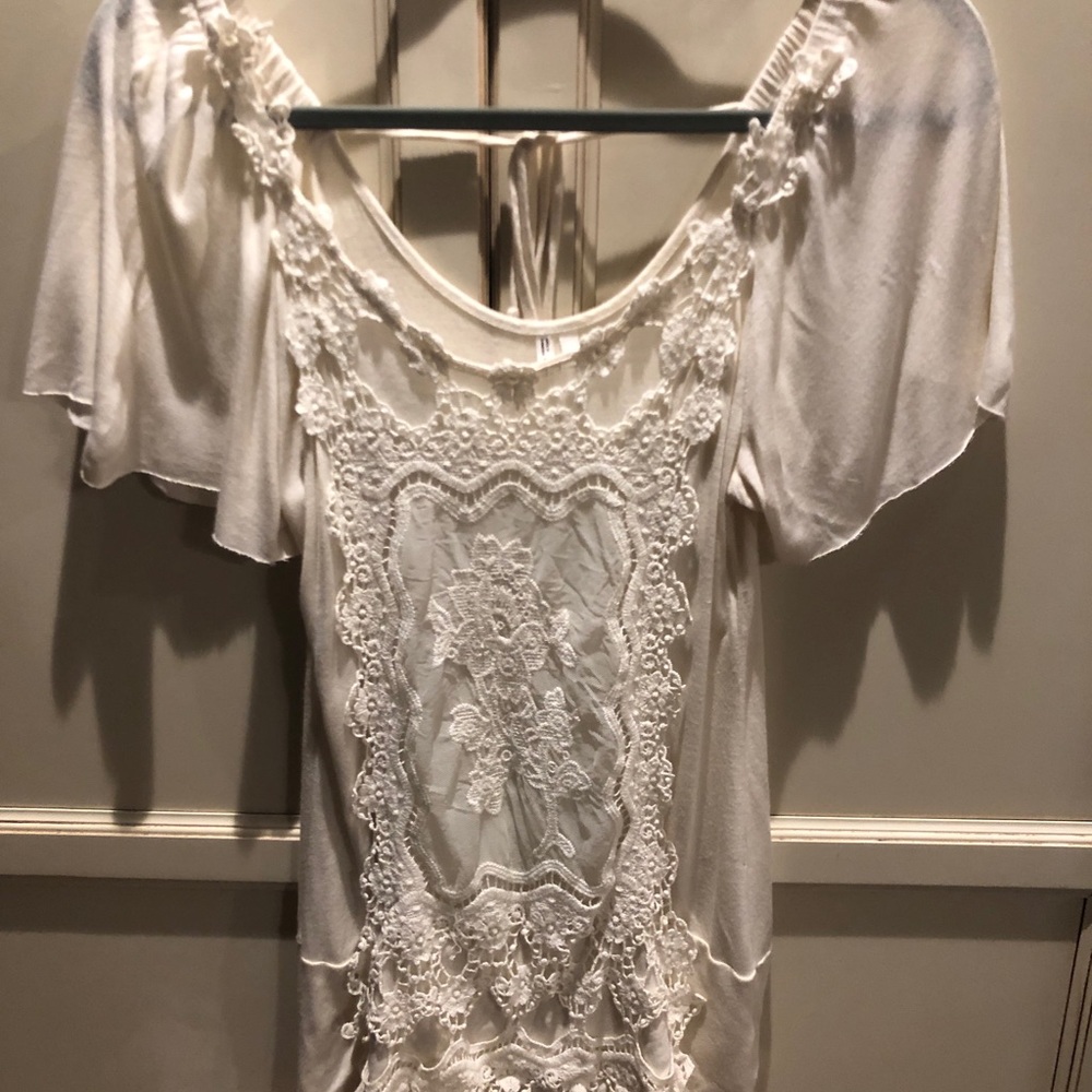 Maurices Studio Y Appliqué Flutter Sleeve Top